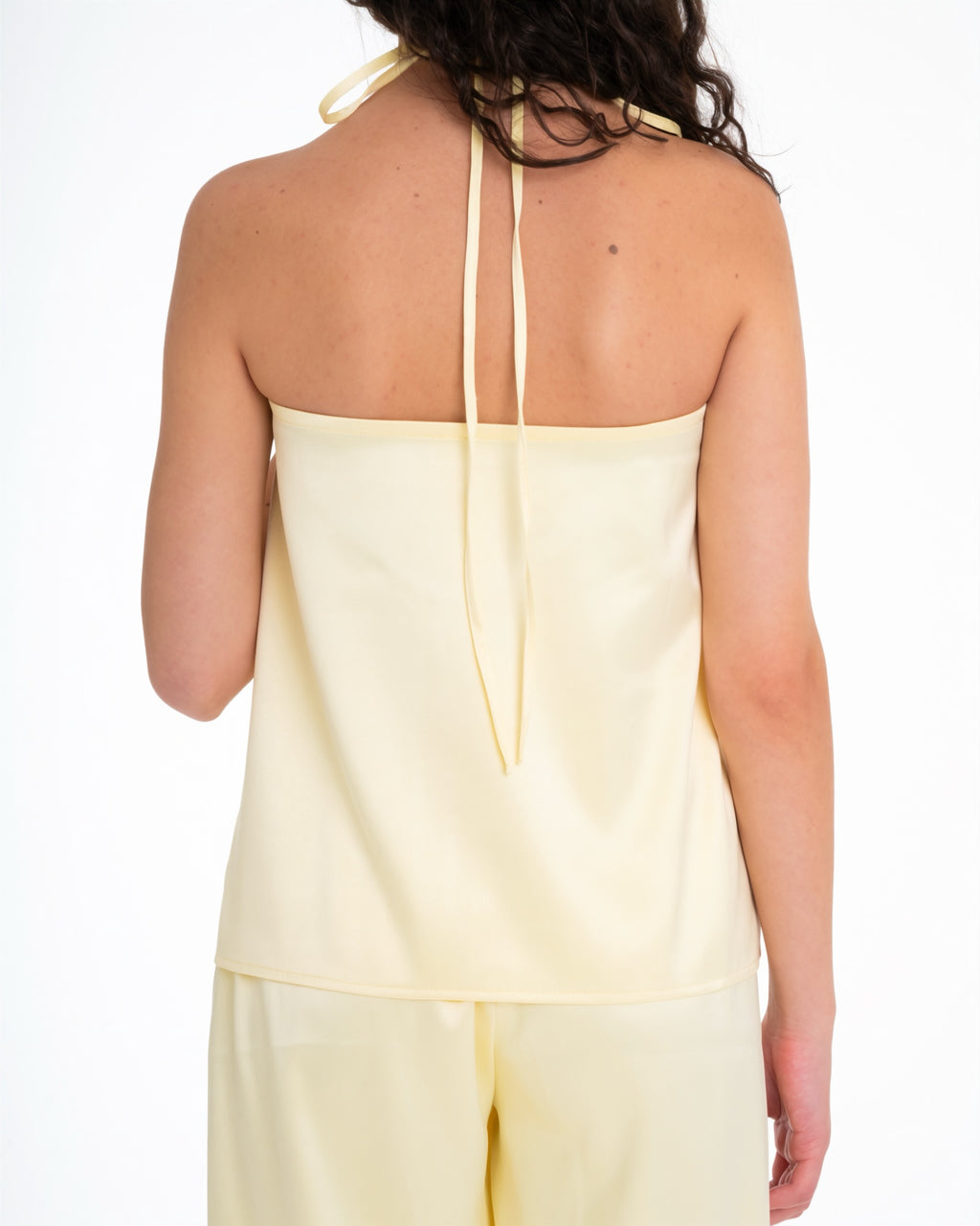 The Pastel Yellow Satin Set