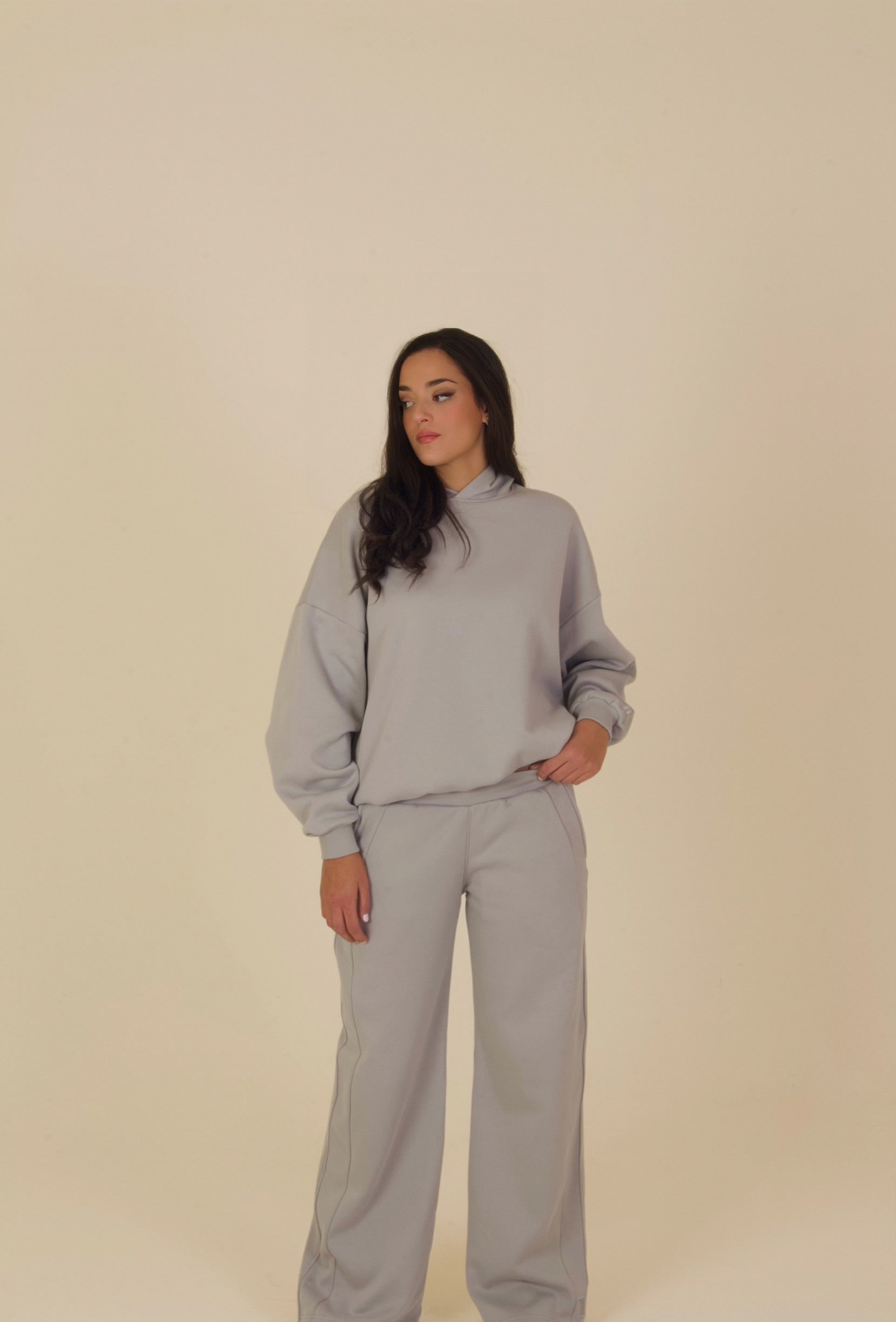 Pastel Grey Hoodie Set