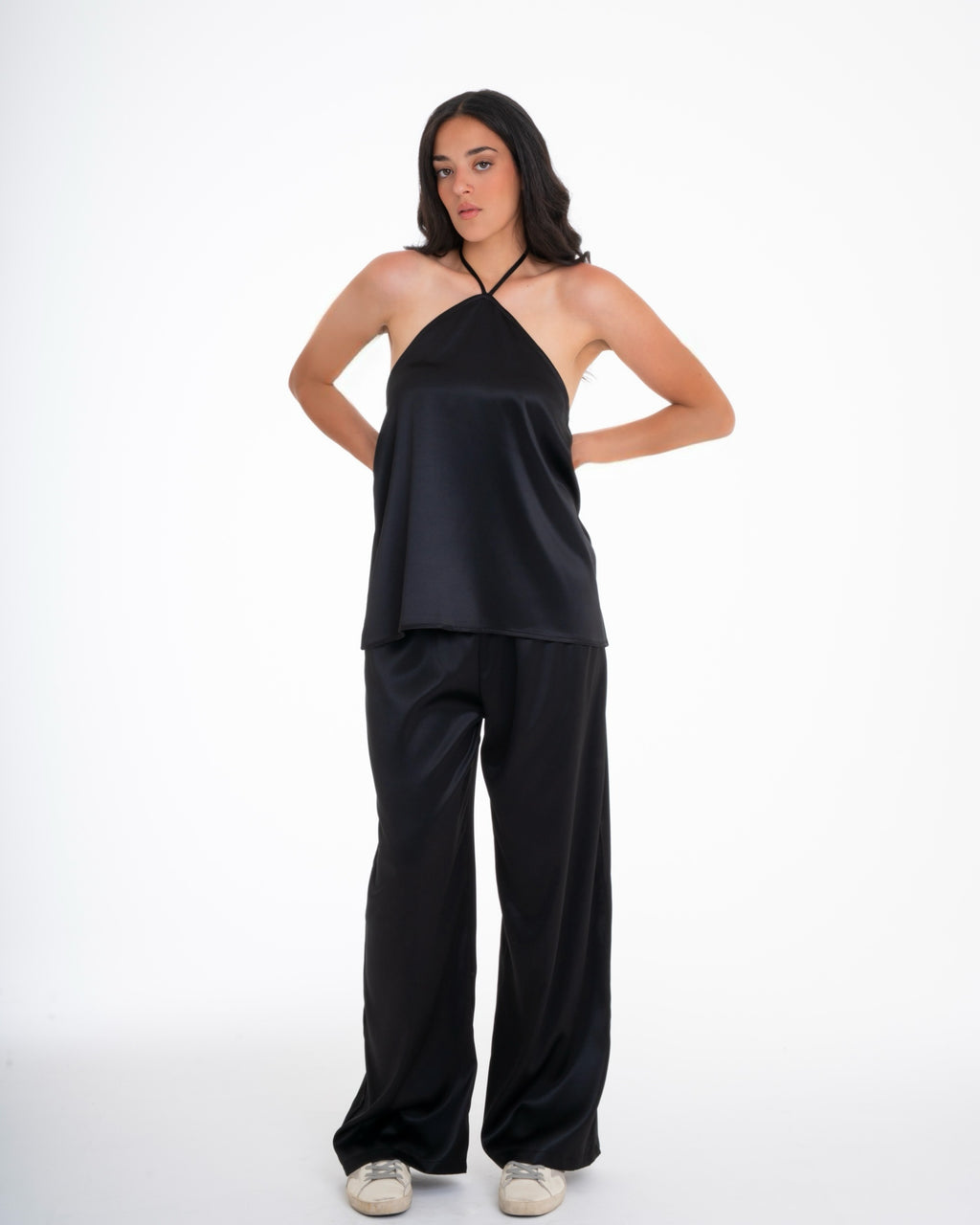 The Black Satin Set