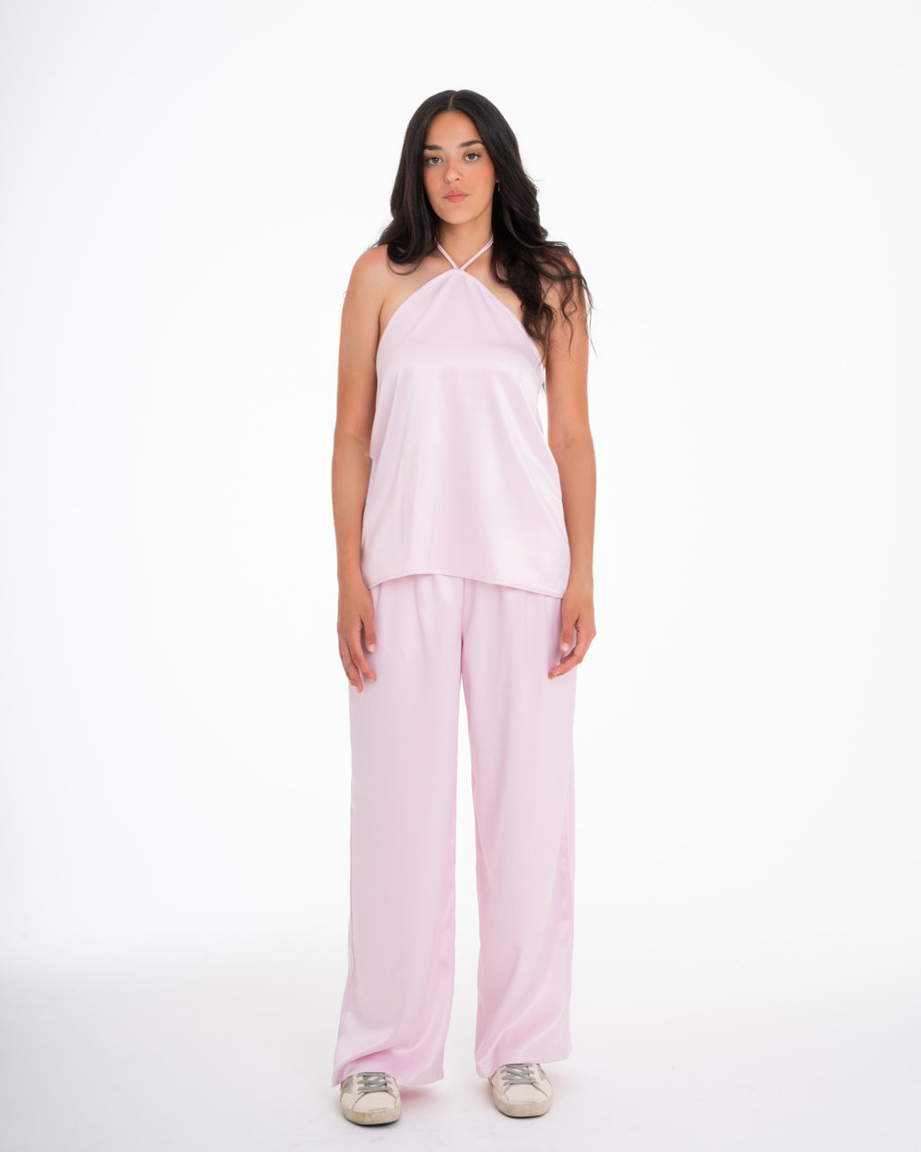 The Pastel Pink Satin Set