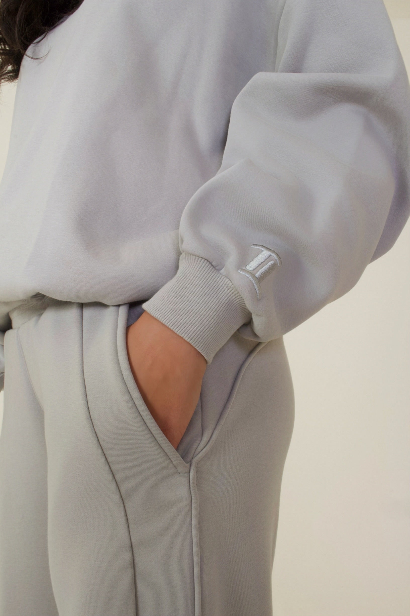 Pastel Grey Hoodie Set