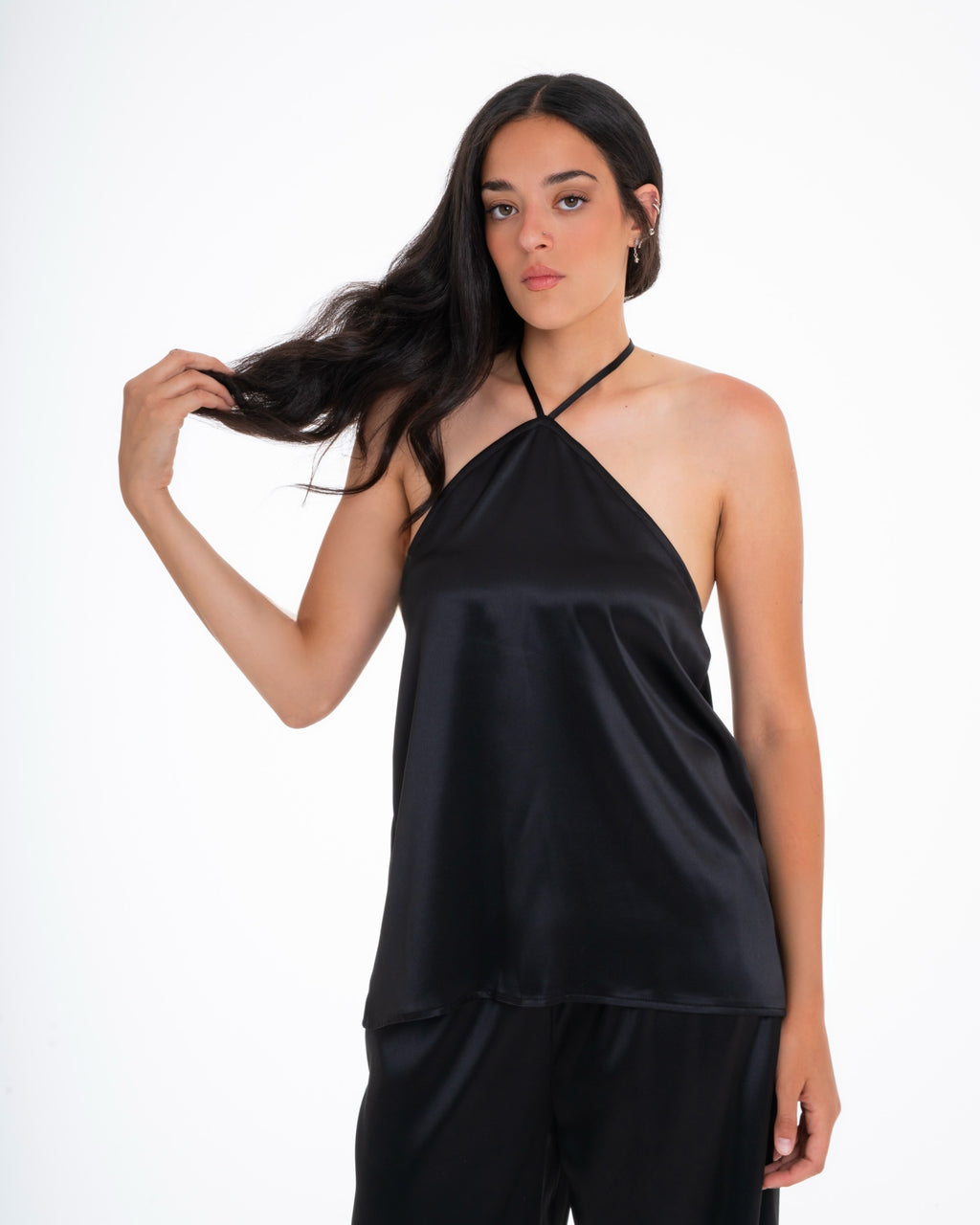 The Black Satin Set
