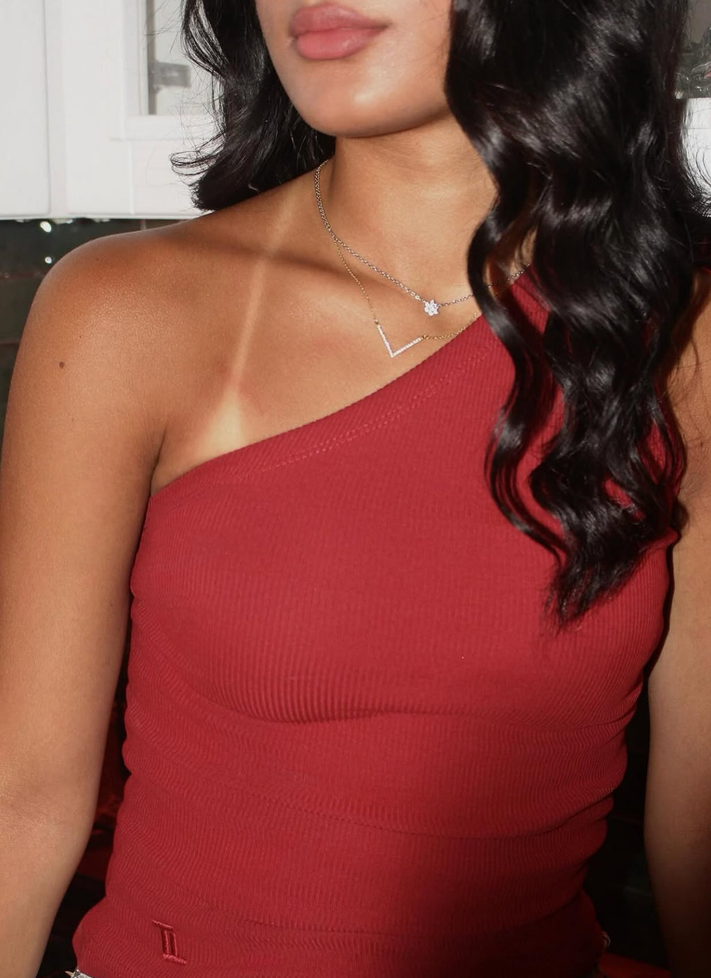 Red One Shoulder
