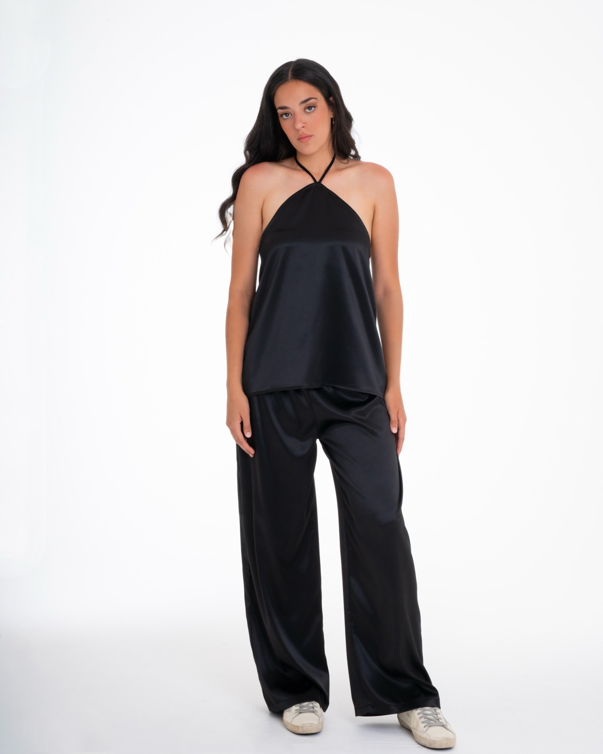 The Black Satin Set