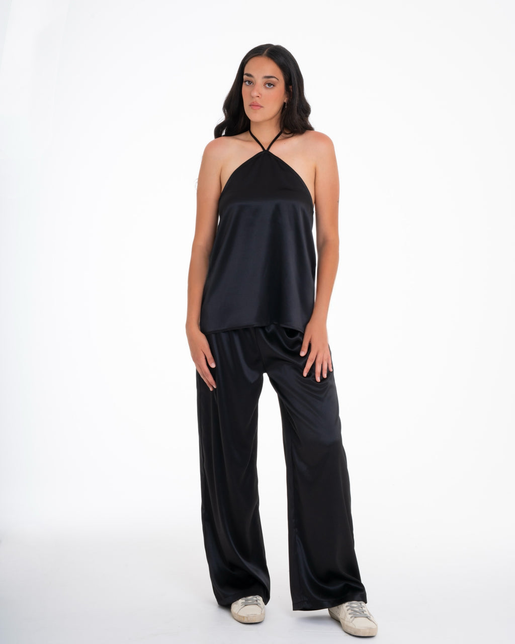 The Black Satin Set