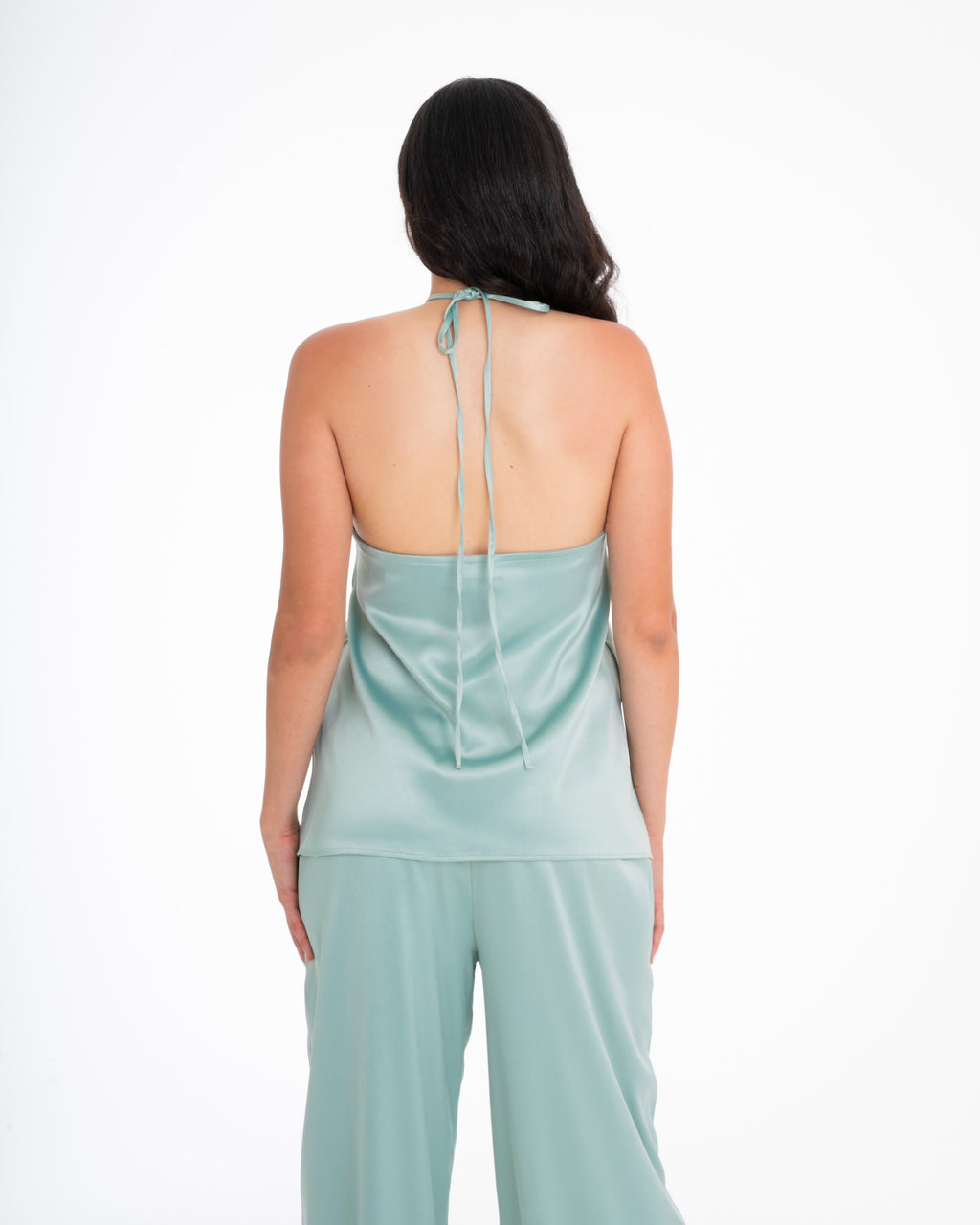 The Aqua Green Satin Set