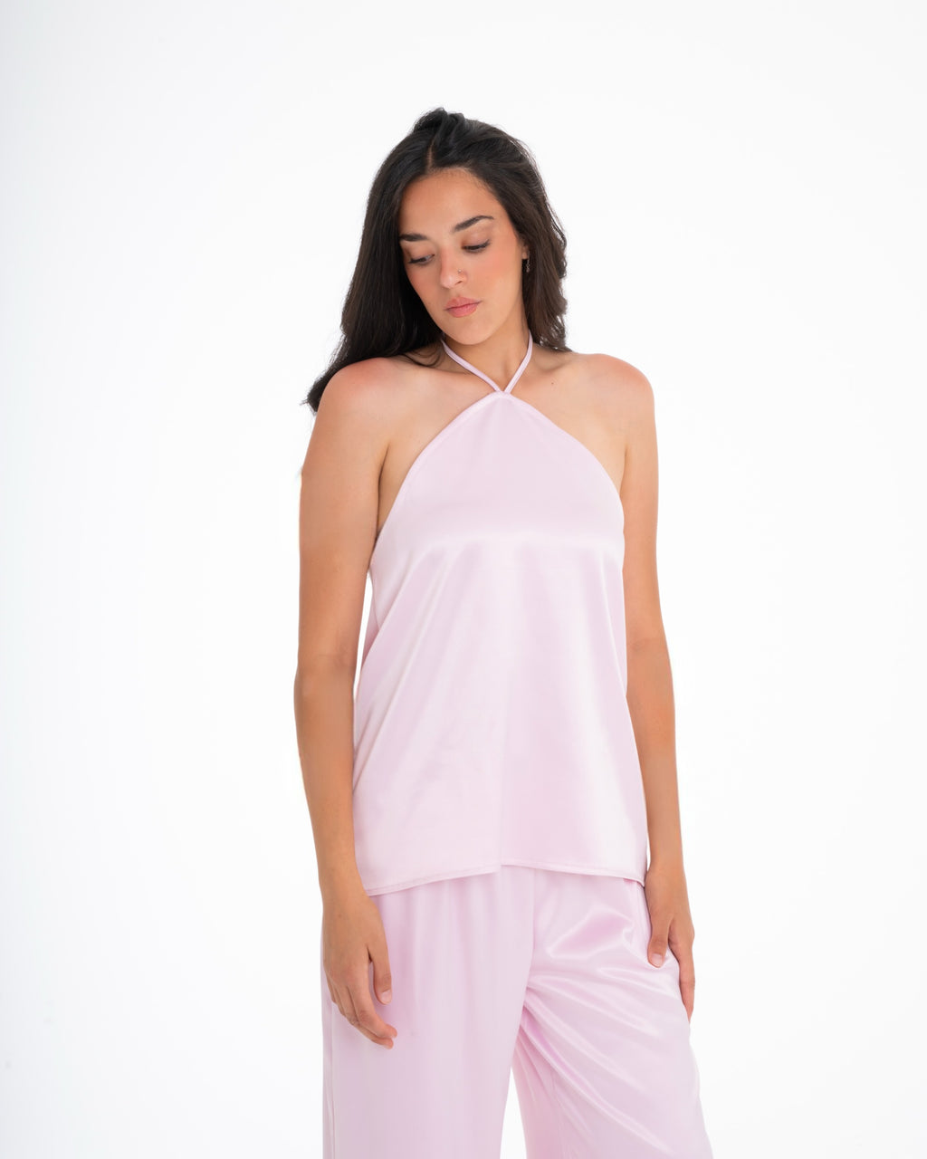 The Pastel Pink Satin Set