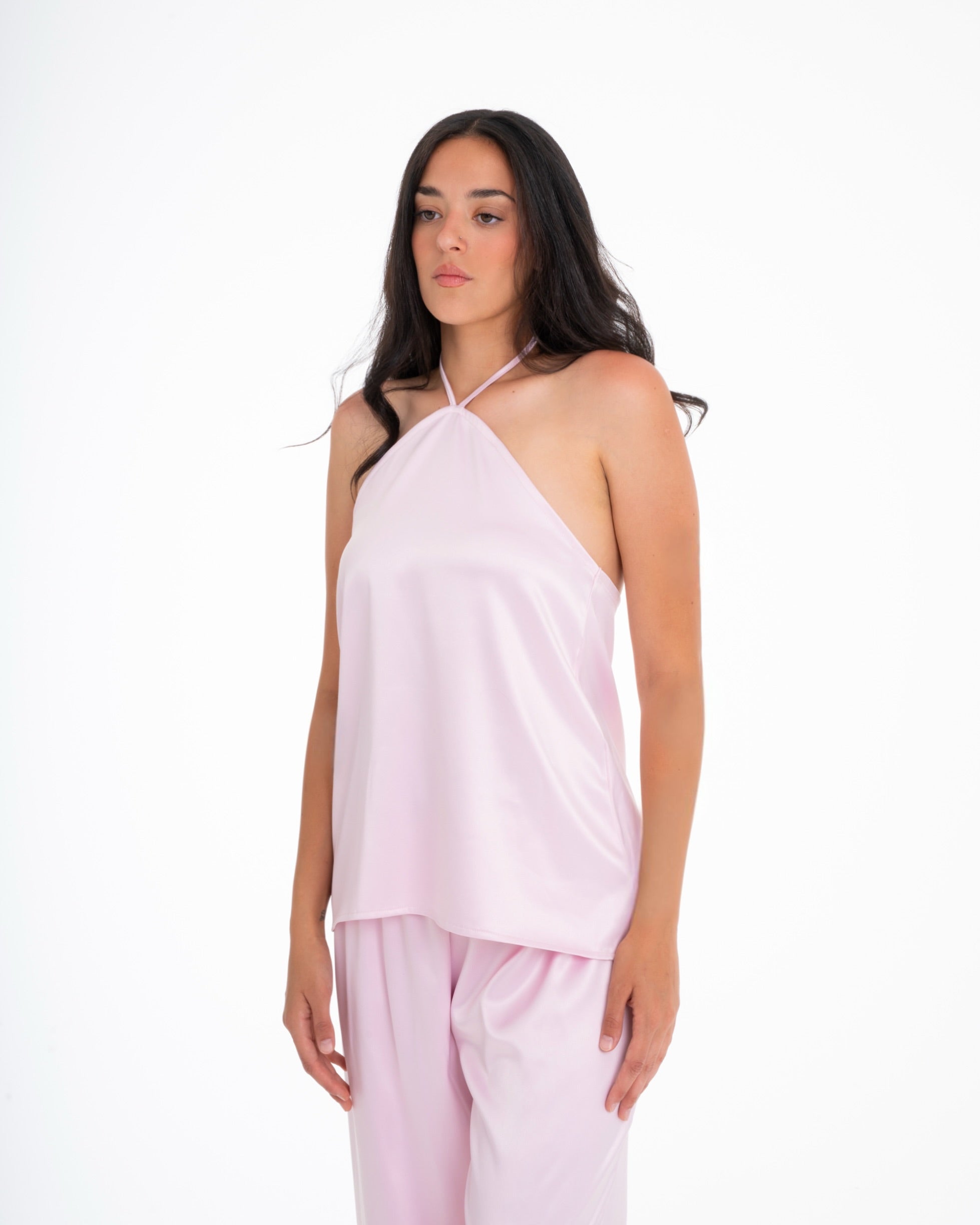 The Pastel Pink Satin Set